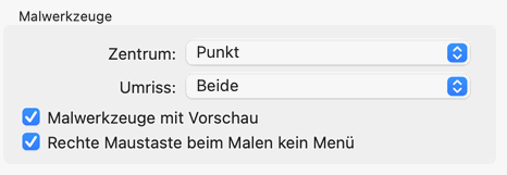 Malwerkzeuge mit Vorschau